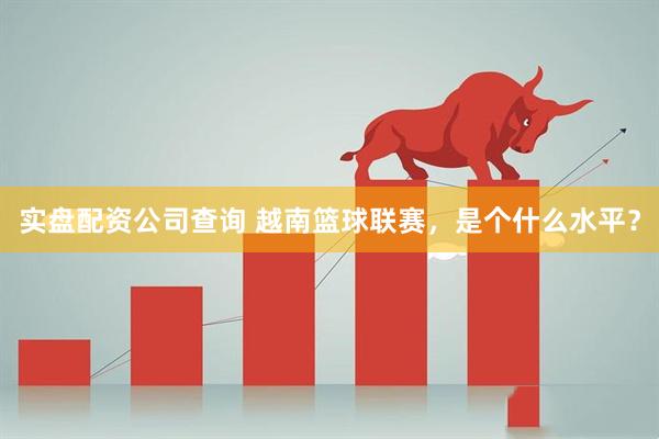 实盘配资公司查询 越南篮球联赛，是个什么水平？